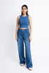 Blue Cropped Tank Top